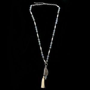 Luxury Y-Necklace Silver/Blue NWOT